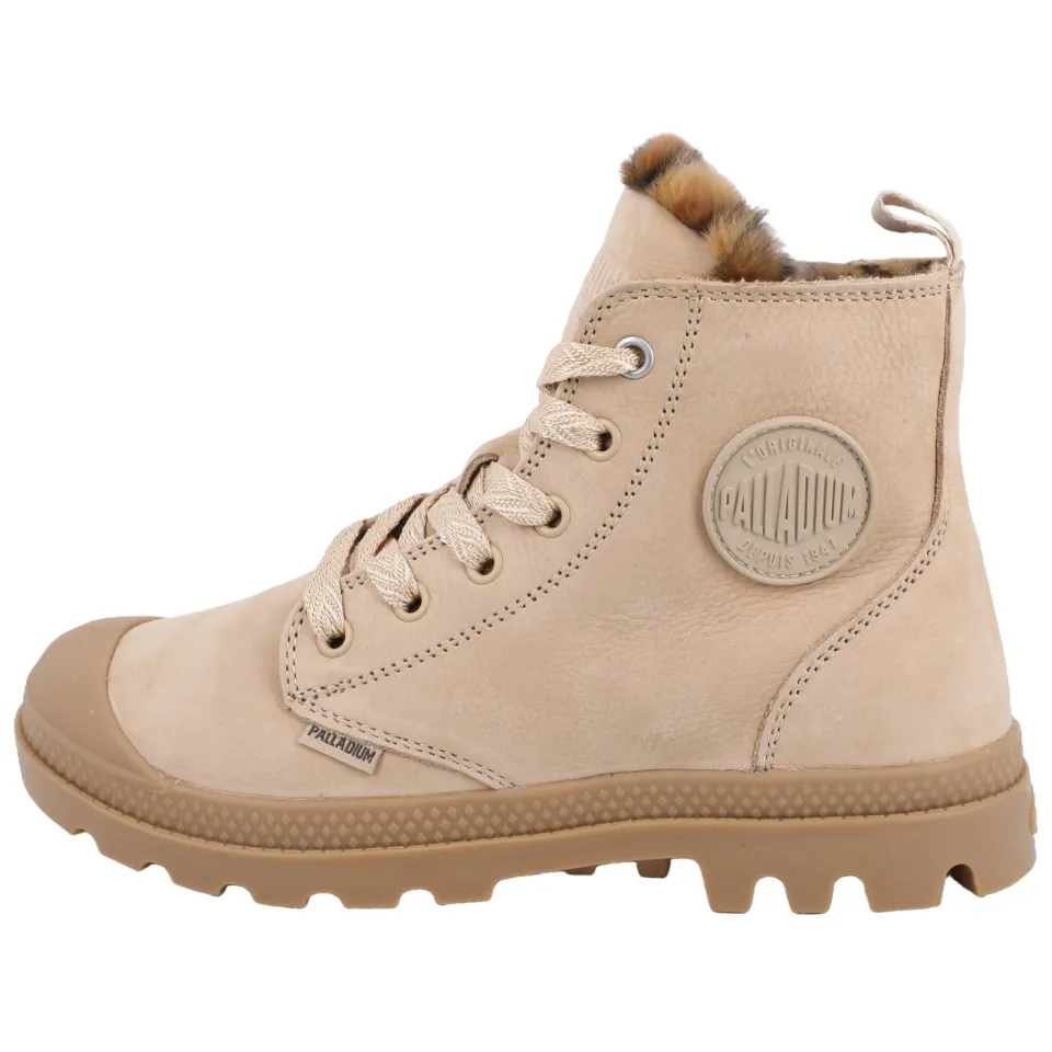 Palladium PAMPA HI ZIP WL WILD leren sneakers met profielzool - beige, foto 2