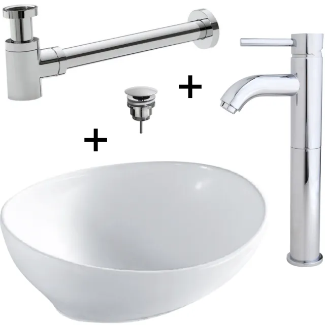Wiesbaden Waskompack Barco Keramiek 40x33x14.5 cm Chroom, foto 2