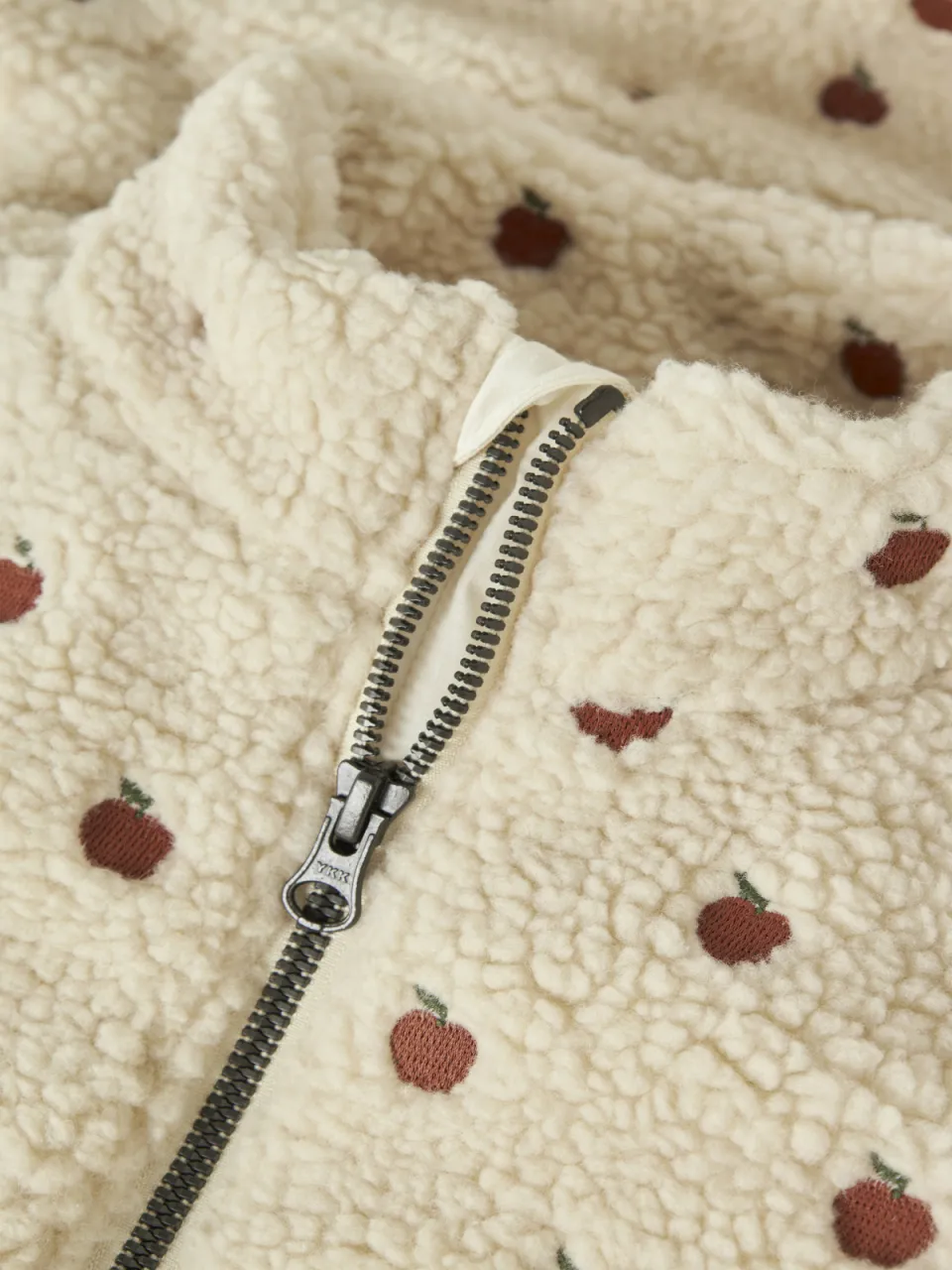 Lil' Atelier MINI teddy jas met appelprint ecru, foto 8