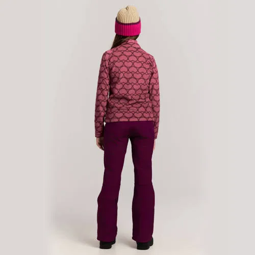 Protest PRTRemissy JR sweater met opstaande kraag en hartjes - koraalrood/bordeaux, foto 4