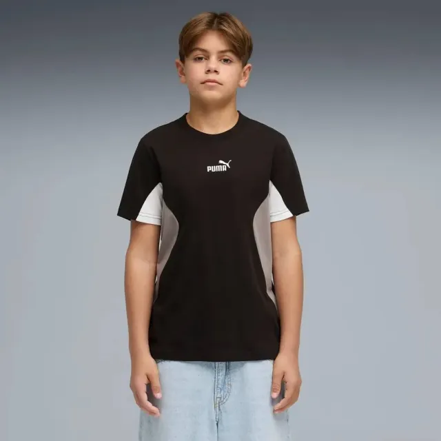 Puma Essential Block T-shirt zwart Zwart/wit/grijs
