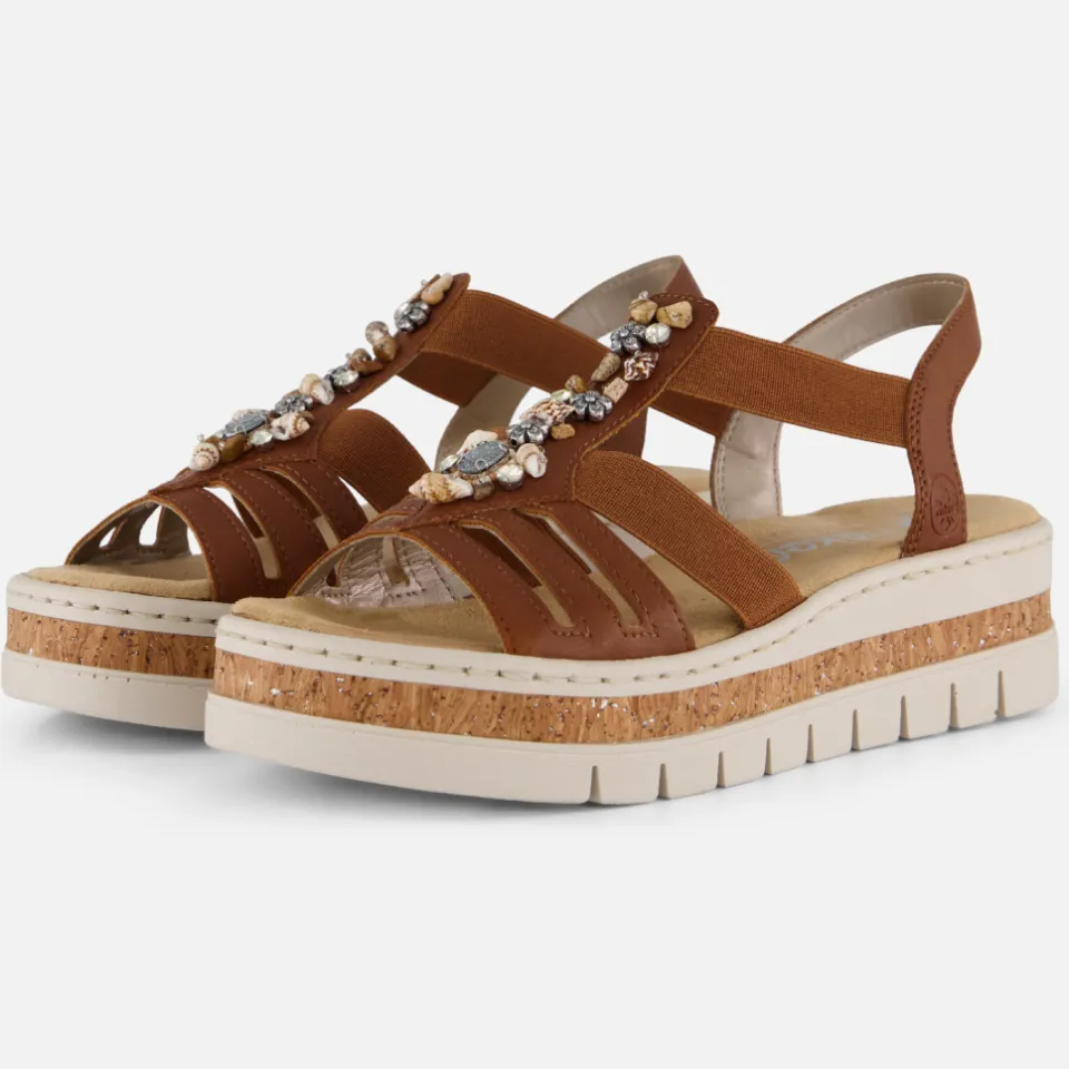 Rieker E1/2 sandalen cognac, foto 3