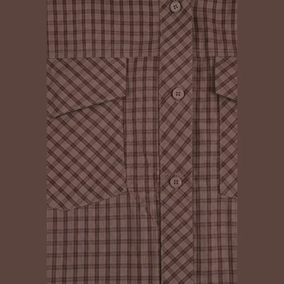 Notre-V Nv-isabe blouse mini check bruin, foto 4