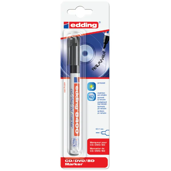 Edding Cd marker edding 8400 rond 0.5-1.0mm zwart blister
