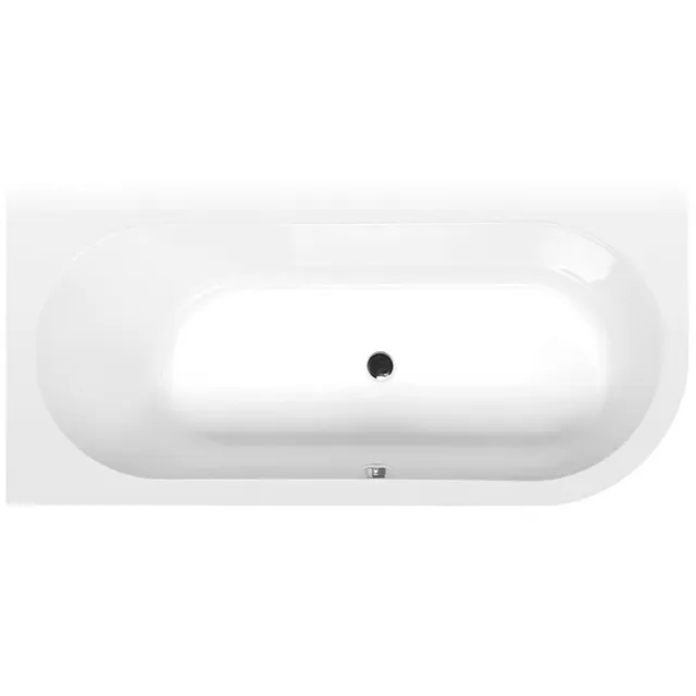 Polysan Astra Slim ligbad inbouw 165x80 cm asymmetrisch links wit