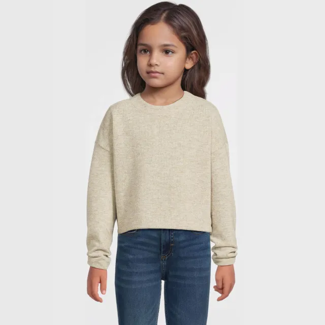 Anytime gebreide glitter trui grijs met gouden lurex