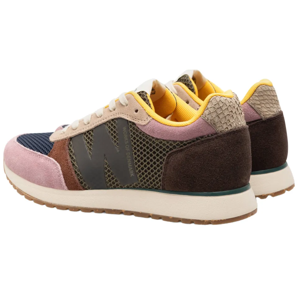 Woden Ronja Icon suède leren sneakers multi bruin/roze, foto 3