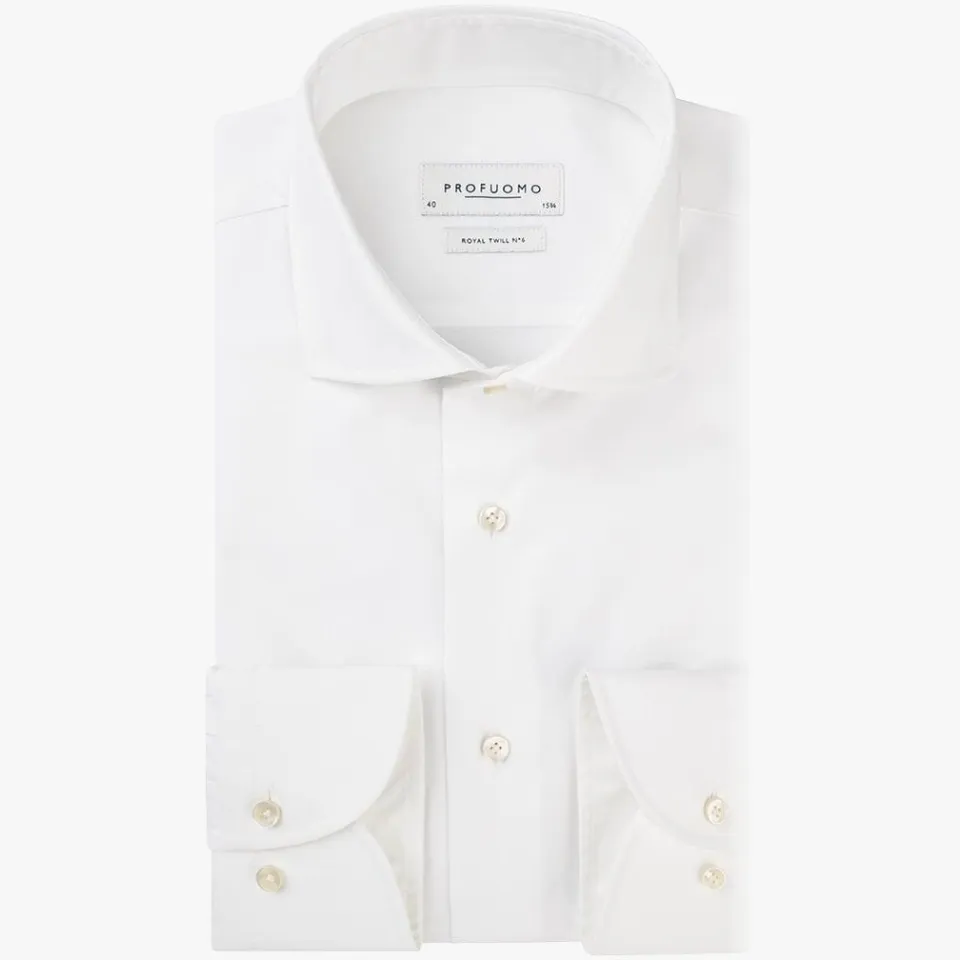 Overhemd Lange Mouw Profuomo Royal Twill Overhemd Wit, foto 2