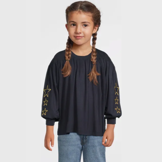 Me & My Monkey top met sterren donkerblauw