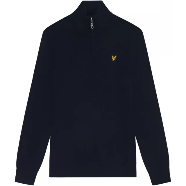 Lyle & Scott Katoenen Merino Heren Quarter Zip Trui marine