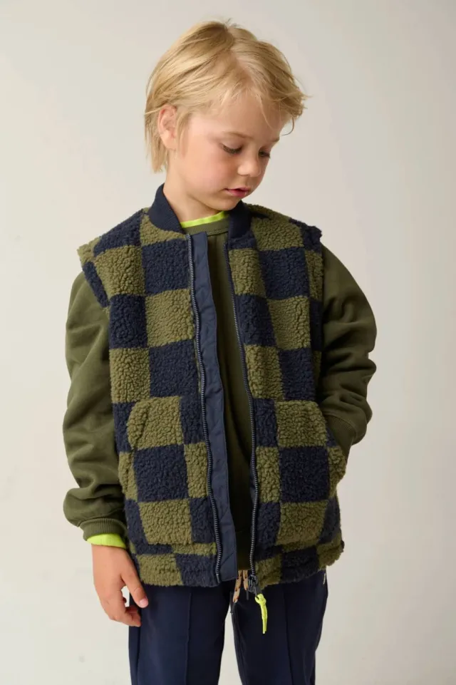 Tumble 'n Dry geruite teddy bodywarmer olijfgroen