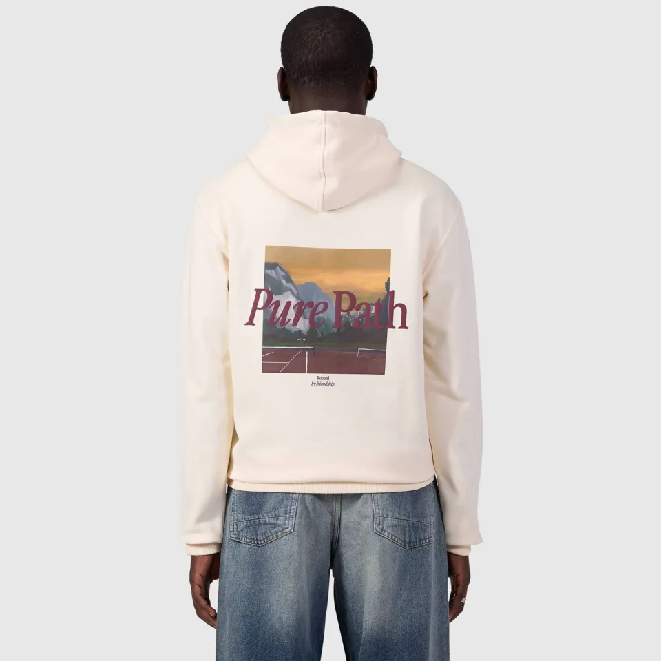 Pure Path regular fit hoodie met backprint - ecru, foto 4
