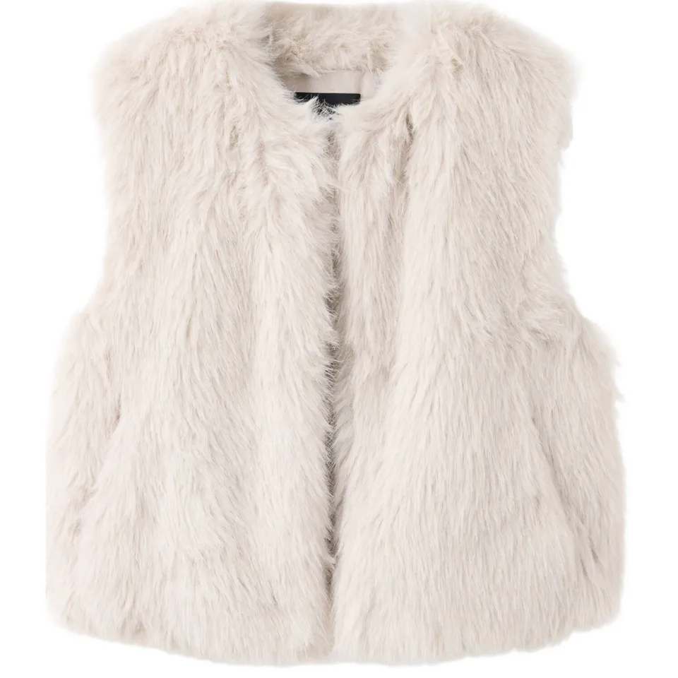 Mango TEEN rechtvallend gilet - ecru, foto 3