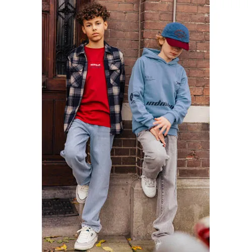 Indian Blue Jeans rechtvallende hoodie met tekst - lichtblauw, foto 4