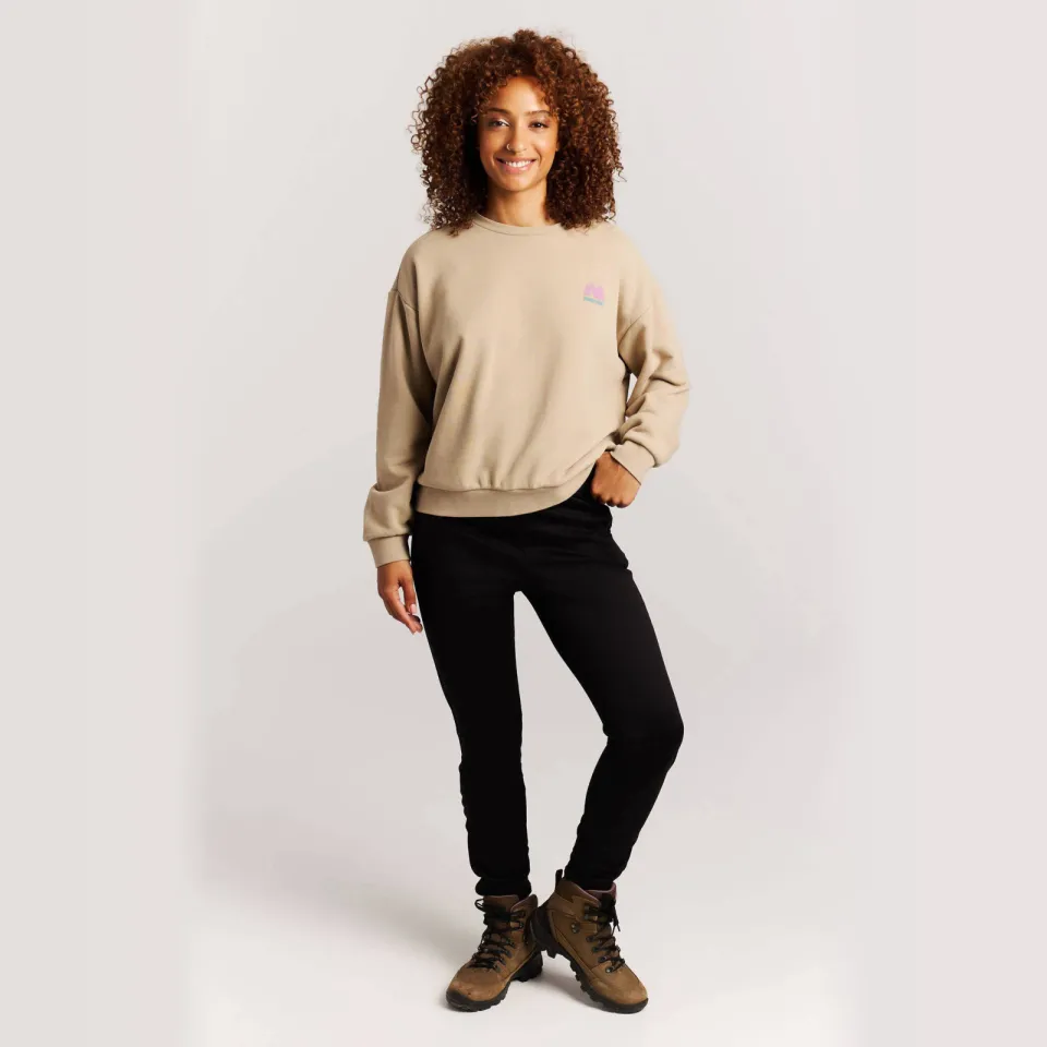 Protest sweater met backprint zand