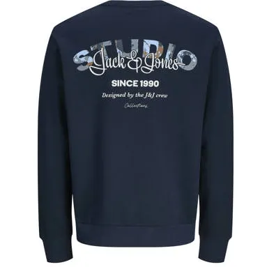 Jack & Jones JUNIOR sweater met backprint donkerblauw, foto 3