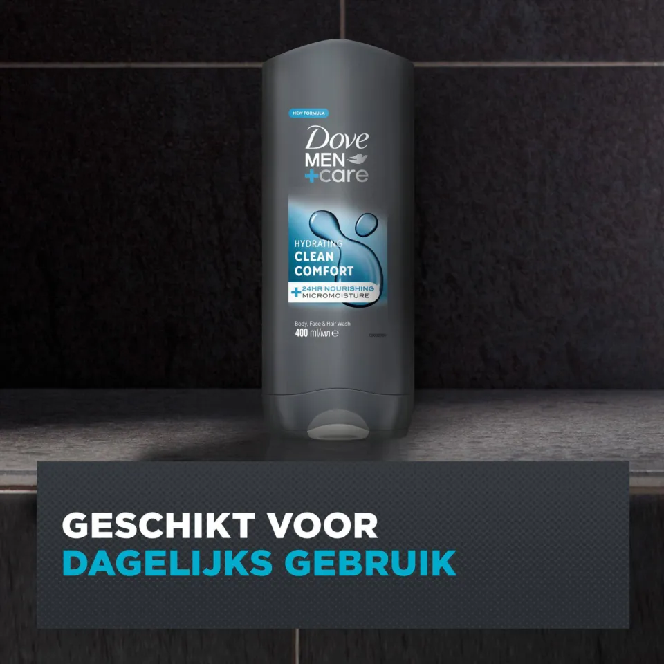 Dove Men+Care Clean Comfort 3-in-1 douchegel 6 x 400 ml, foto 6