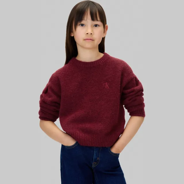 Calvin Klein gebreide trui donkerrood Bordeaux rood