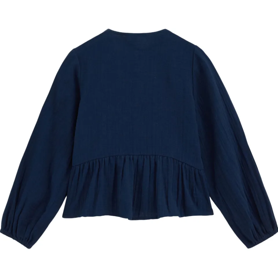 WE Fashion blouse met ruches donkerblauw, foto 3