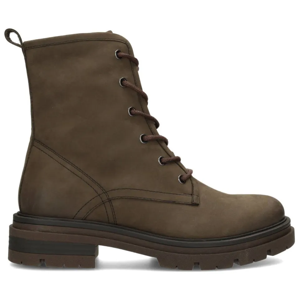 Poelman Jae nubuck veterboots donkerbruin