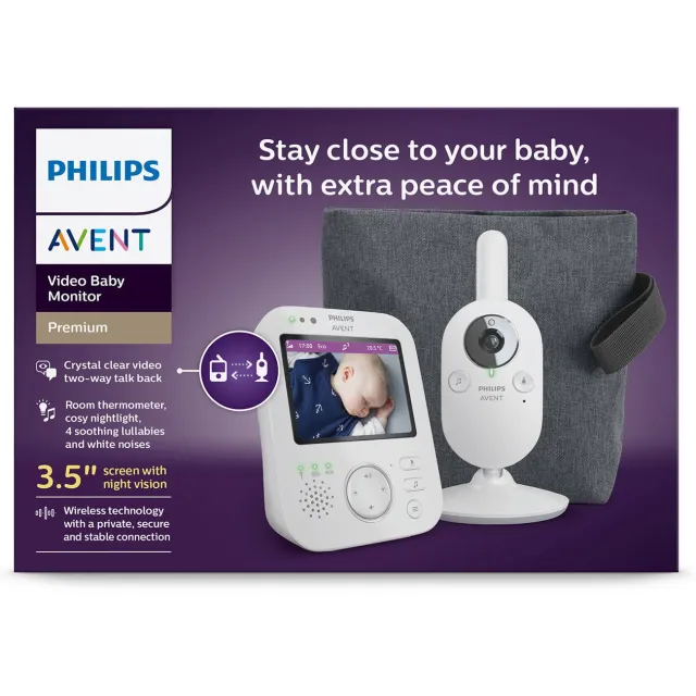 Philips AVENT Babymonitor met video - SCD892/26 Leisteen