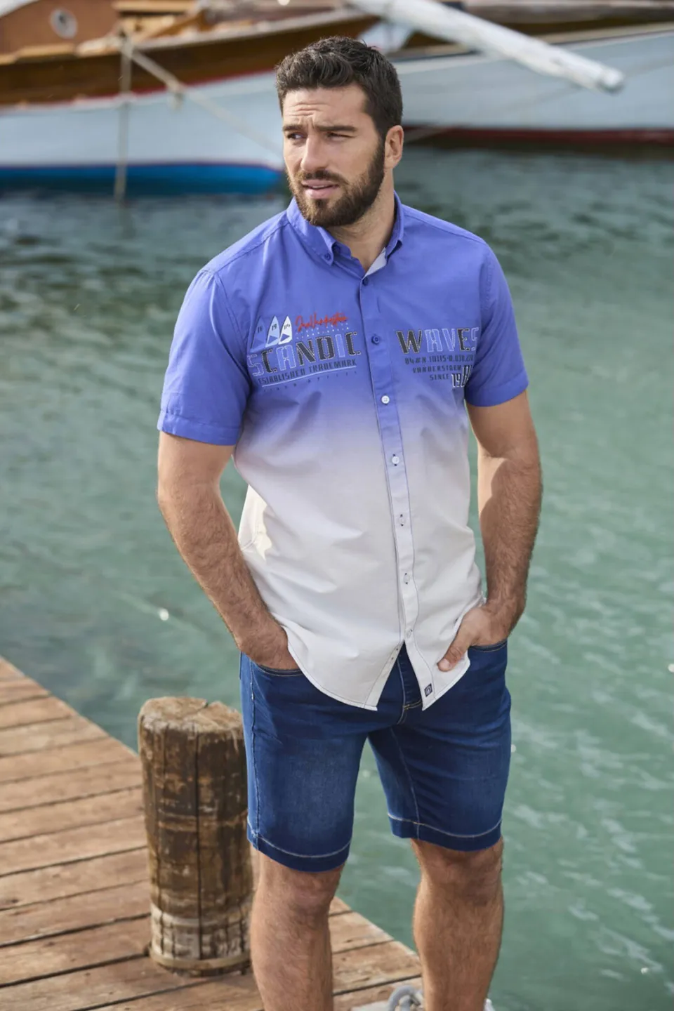 Jan Vanderstorm casual overhemd lichtblauw, foto 3