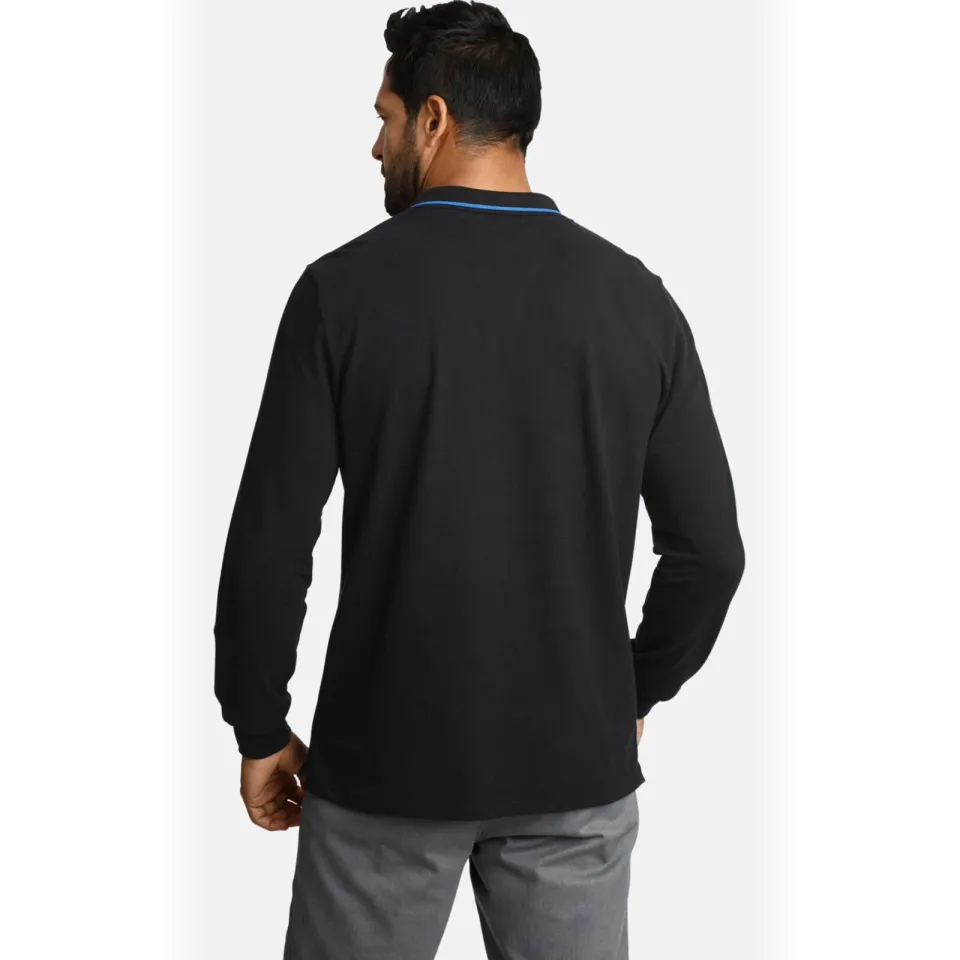 Jan Vanderstorm loose fit polo Plus Size ELLIS zwart, foto 4
