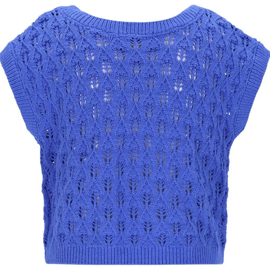 Like Flo top blauw grof gebreid, foto 3