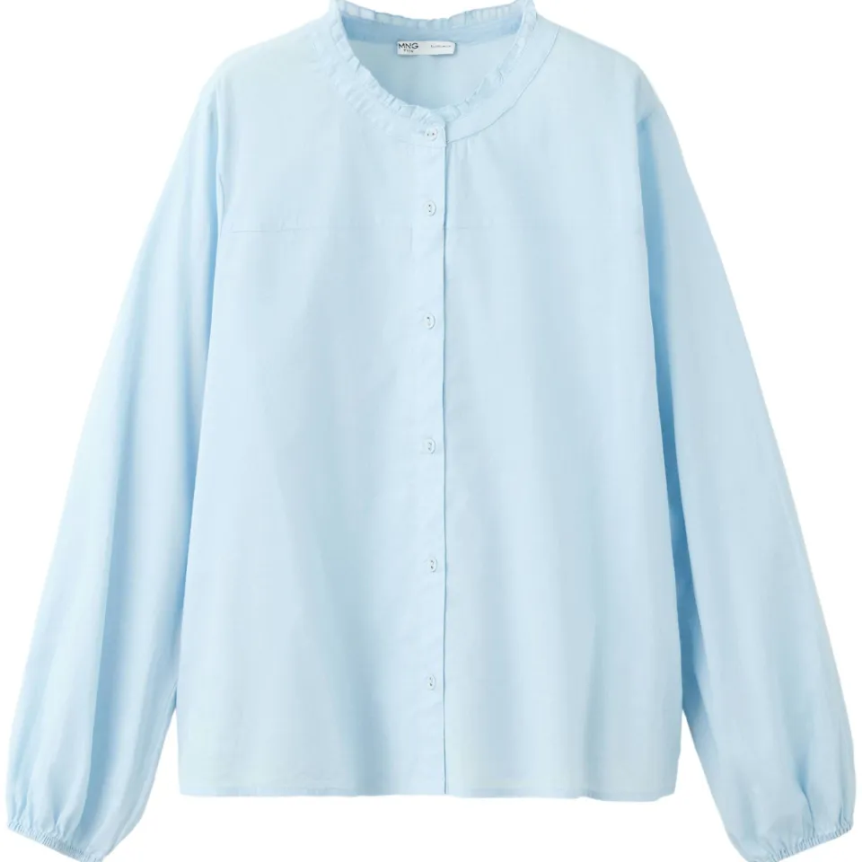 Mango Teen blouse met ruches lichtblauw, foto 2