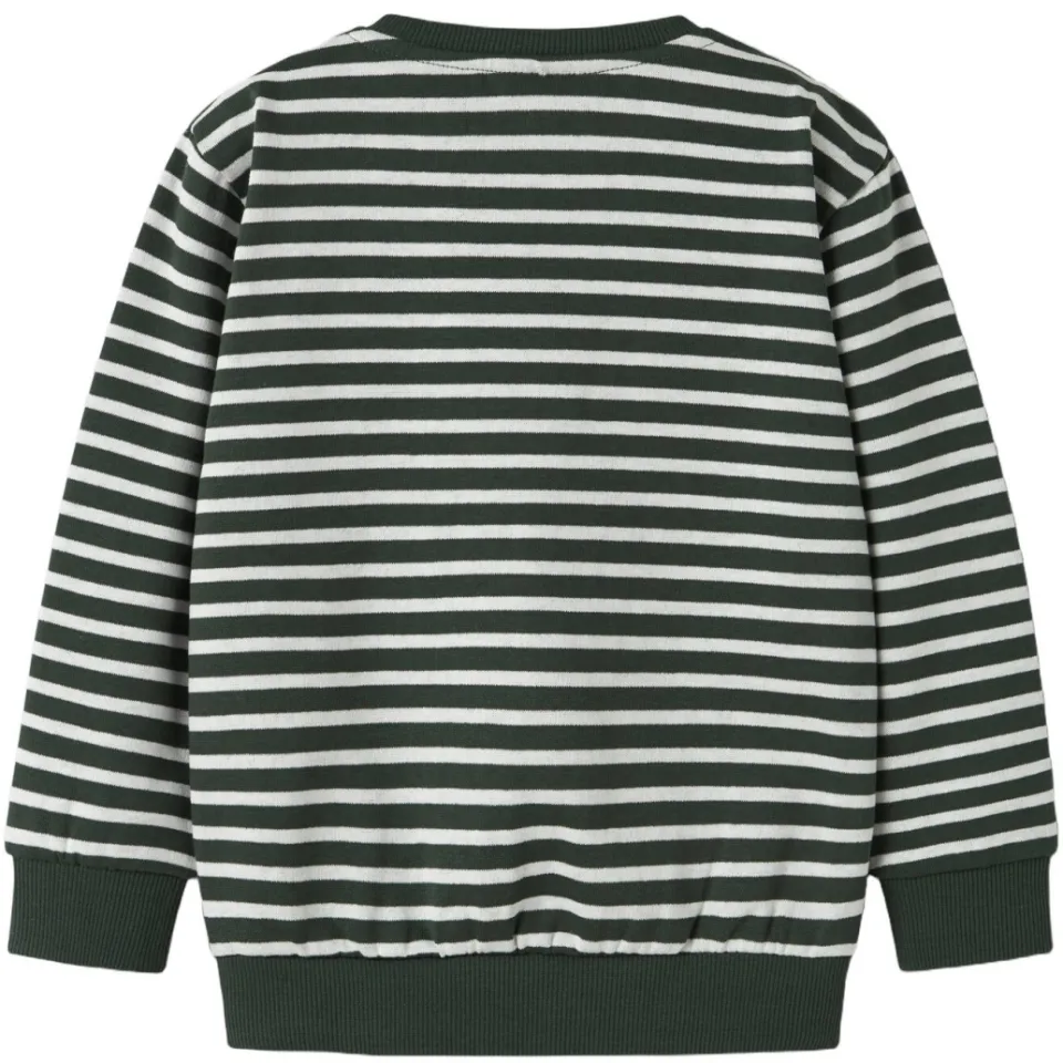 NAME IT MINI gestreepte sweter met patch groen, foto 4