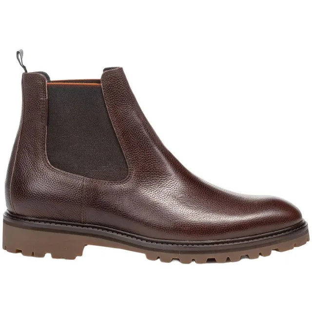 Floris Van Bommel suède chelsea boots met profielzool - donkerbruin