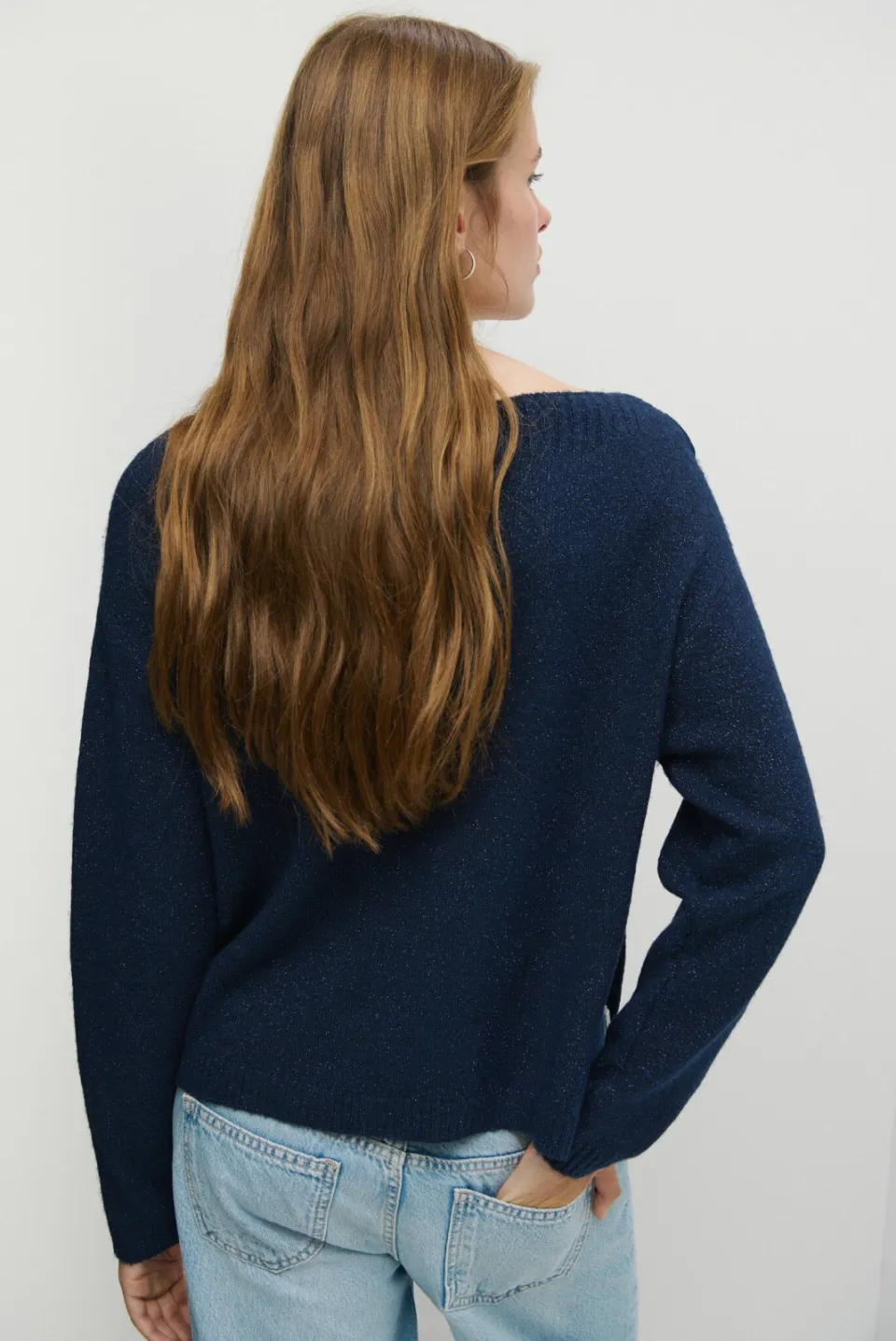 Mango TEEN gebreide trui met glitters - marineblauw, foto 4