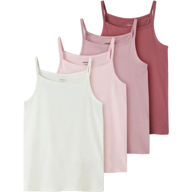 NAME IT hemd set van 4 paars wit roze Paars/lila/roze/wit