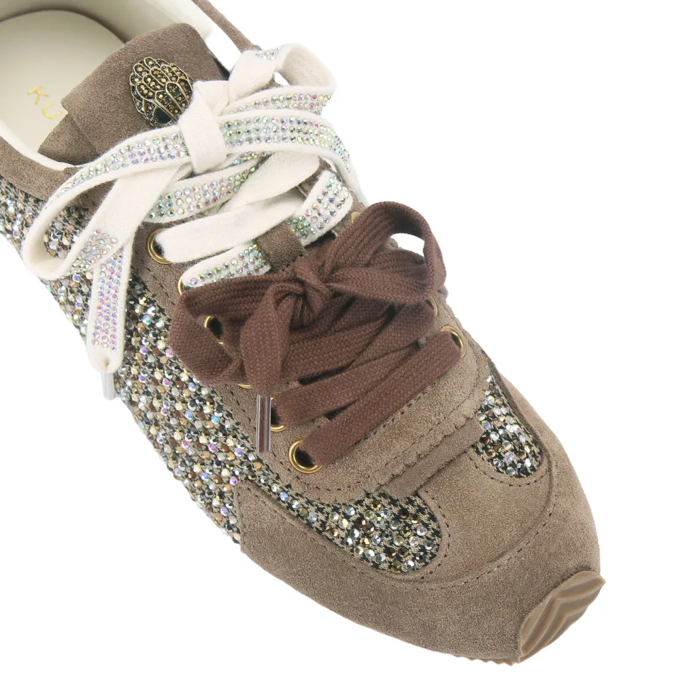 Kurt Geiger Islington suède sneakers met strass-steentjes - bruin, foto 4