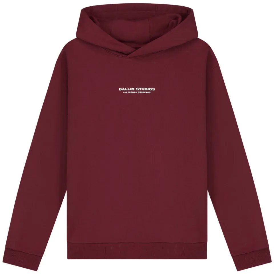 Ballin hoodie met backprint - donkerrood, foto 2