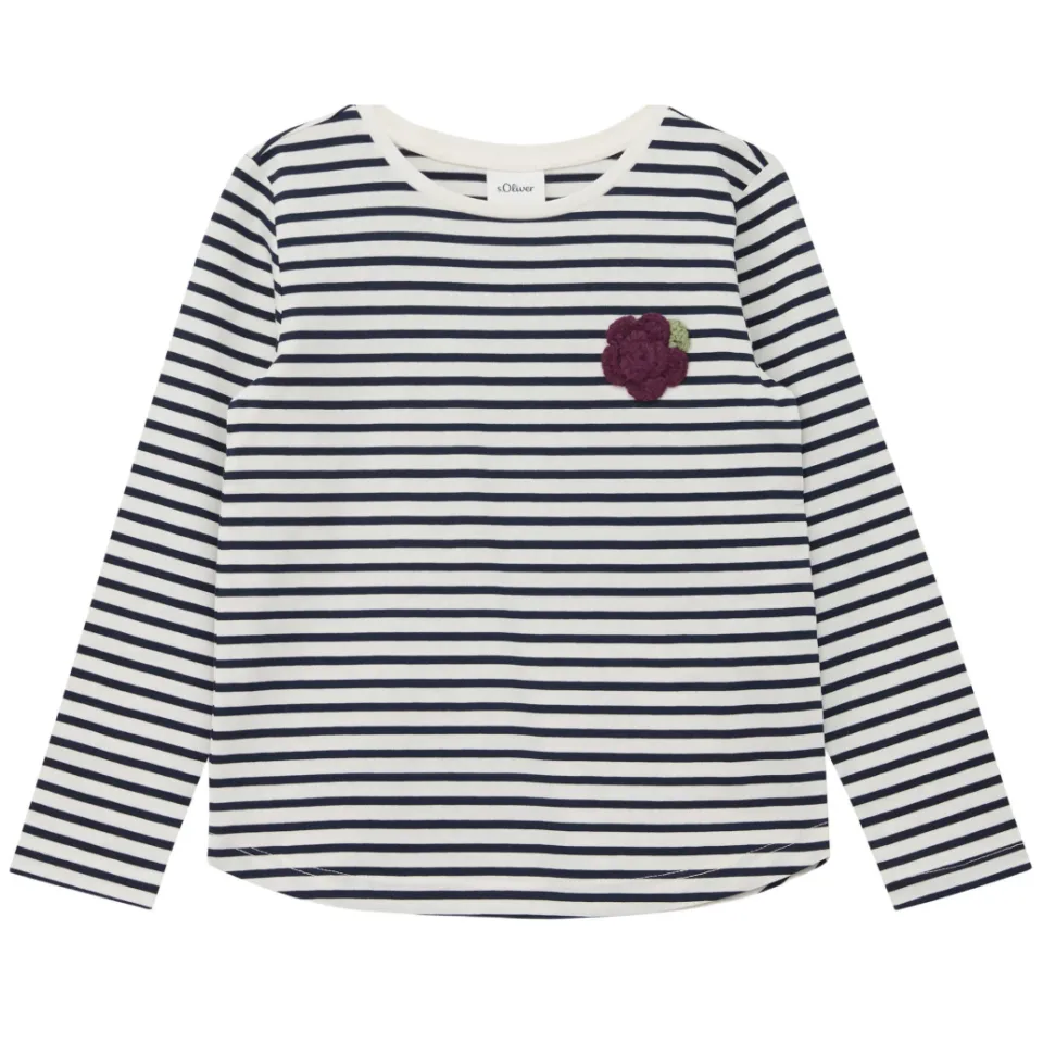 S.Oliver gestreepte longsleeve ecru donkerblauw, foto 3