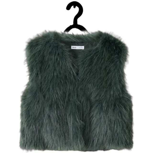 Mango Kids imitatiebont gilet - donkergroen