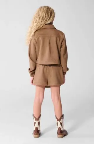 Shoeby suèdelook korte skort bruin, foto 3