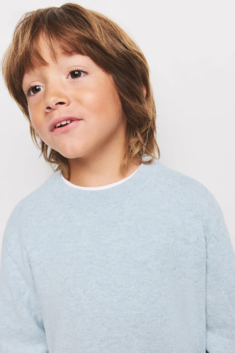 Mango Kids katoenen gebreide trui - lichtblauw, foto 5