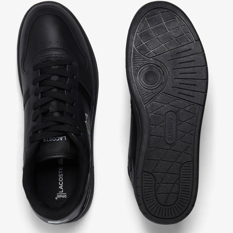 Lacoste T-Clip leren sneakers met logo - zwart, foto 5
