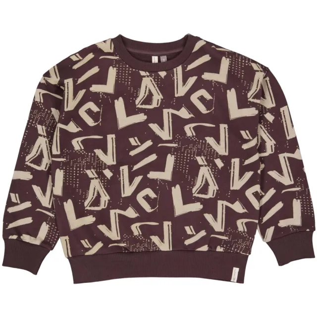 LEVV sweater met print - bruin/beige