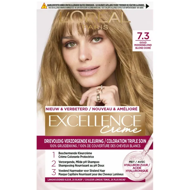 L'oréal Excellence haarkleurmiddel 7.3 goud middenblond, foto 2