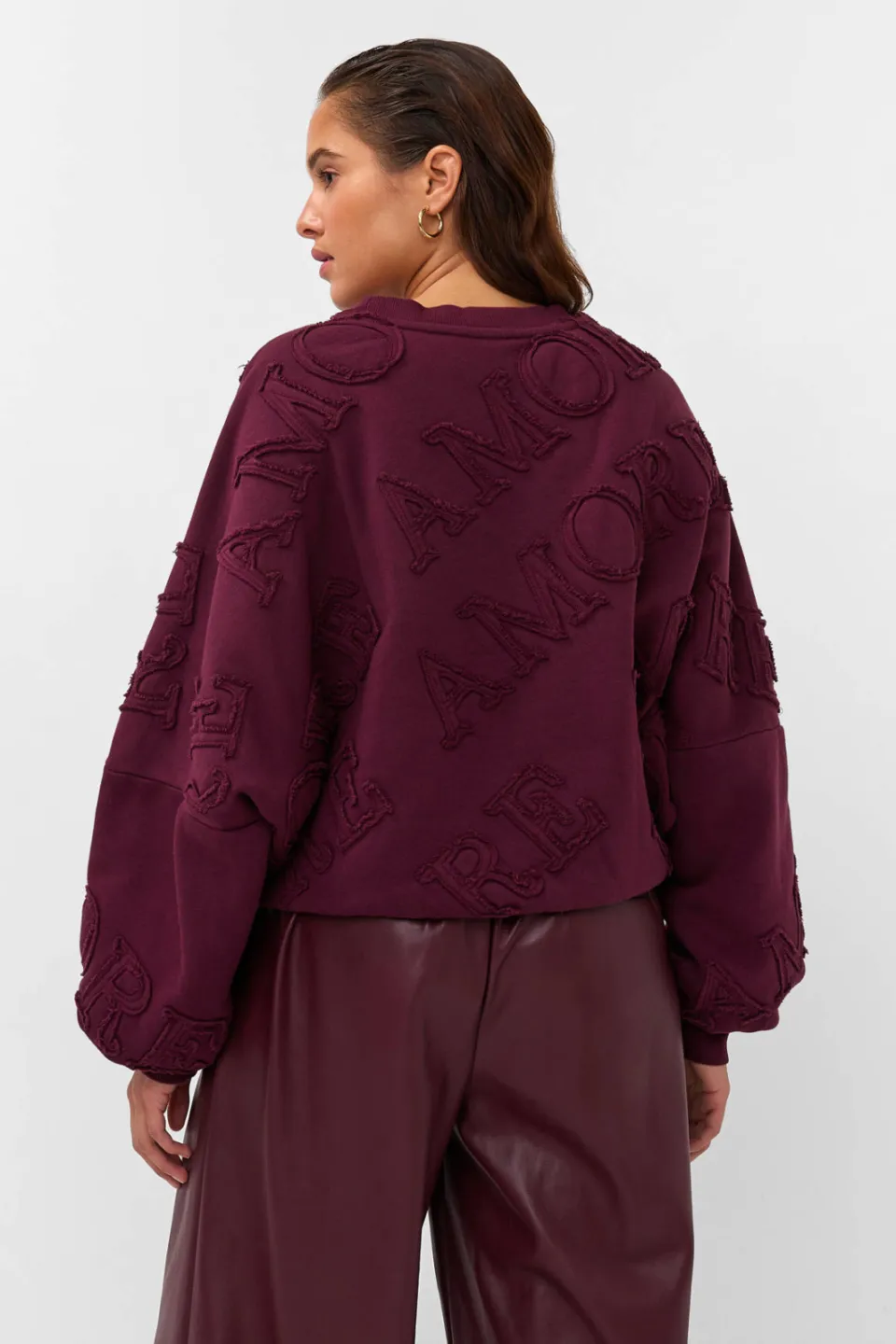 AMAYA Amsterdam katoenen sweater met print - donkerrood, foto 5