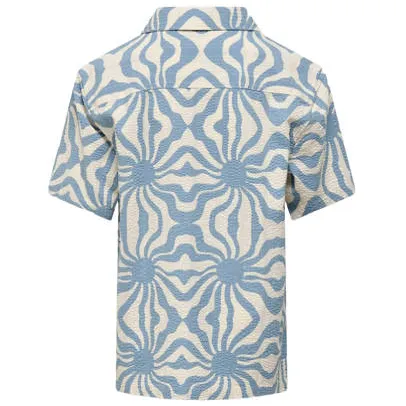 Only & Sons JUNIOR relaxed casual overhemd met textuur lichtblauw lichtblauw/wit, foto 3