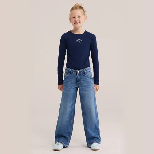 WE Fashion longsleeve donkerblauw meisjes, foto 3