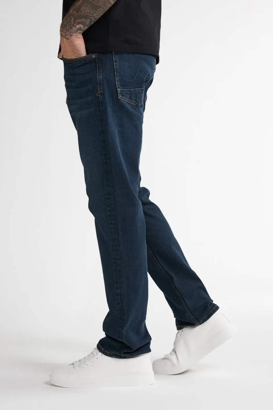 Petrol Industries STARLING straight leg jeans dark used donkerblauw, foto 5