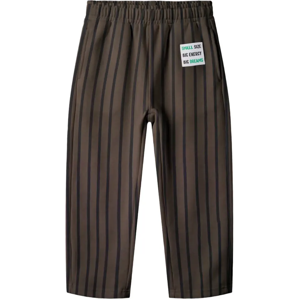 NAME IT MINI barrel gestreepte joggingbroek donkerbruin, foto 2