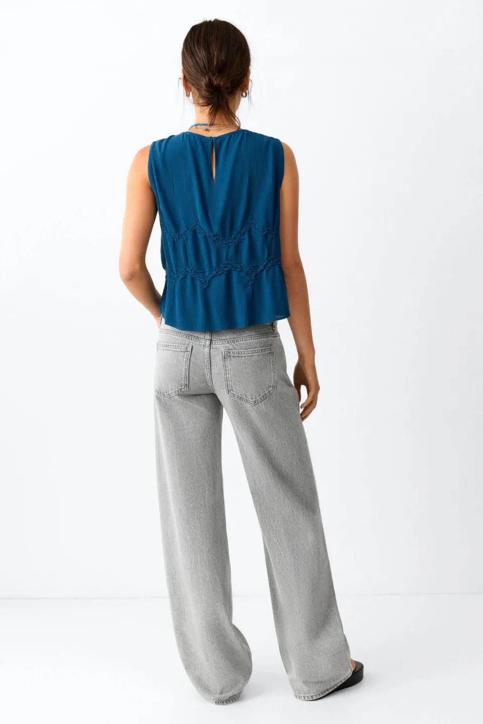 Mango TEEN wide leg jeans - grijs, foto 3