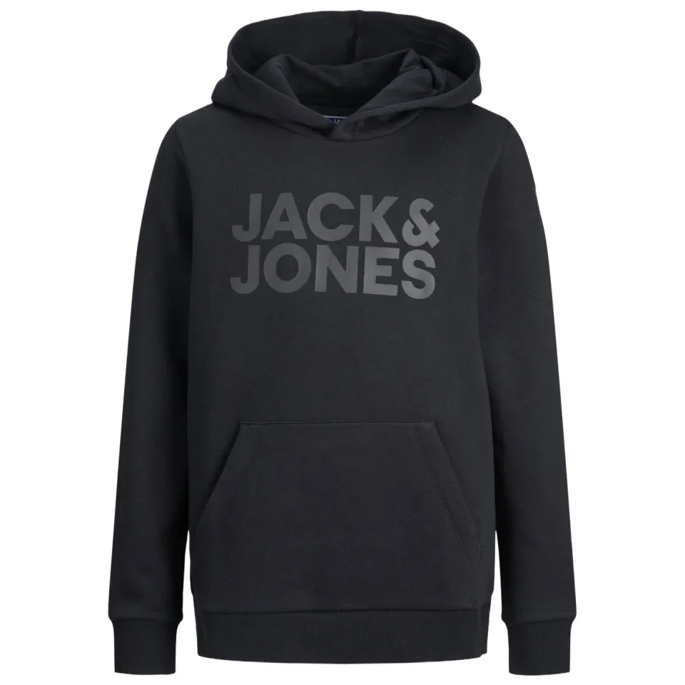 Jack & Jones JUNIOR hoodie JJECORP met logo zwart, foto 2