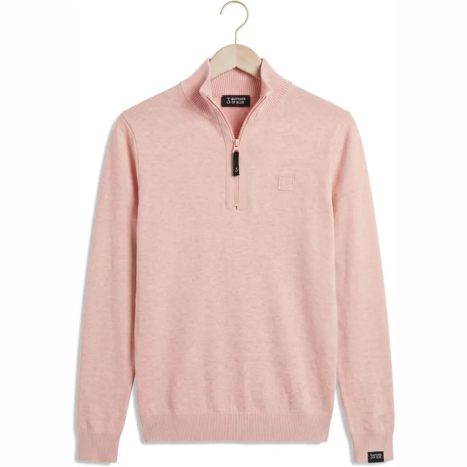 Butcher of Blue Heren Truien & Vesten Clifden Halfzip - Roze, foto 2